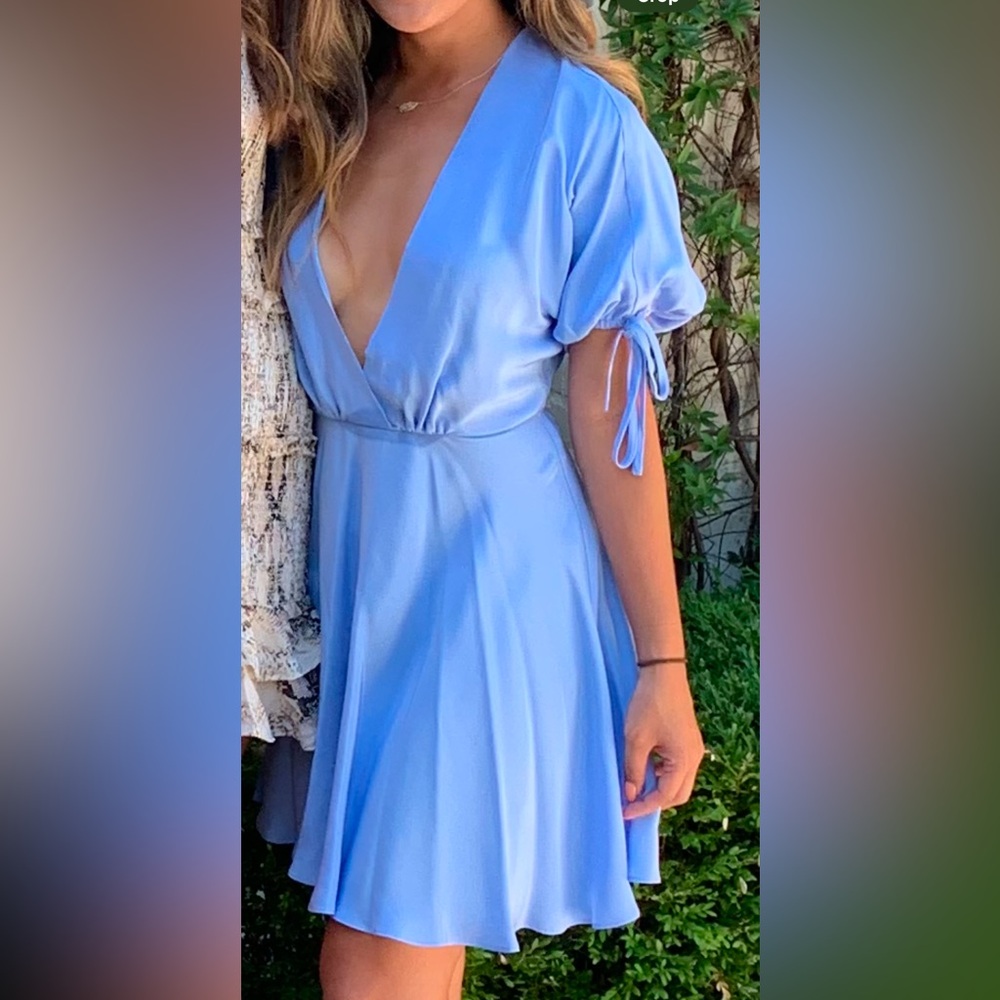 Amanda Uprichard Plunging V-Neck Silk Mini Dress size XS
